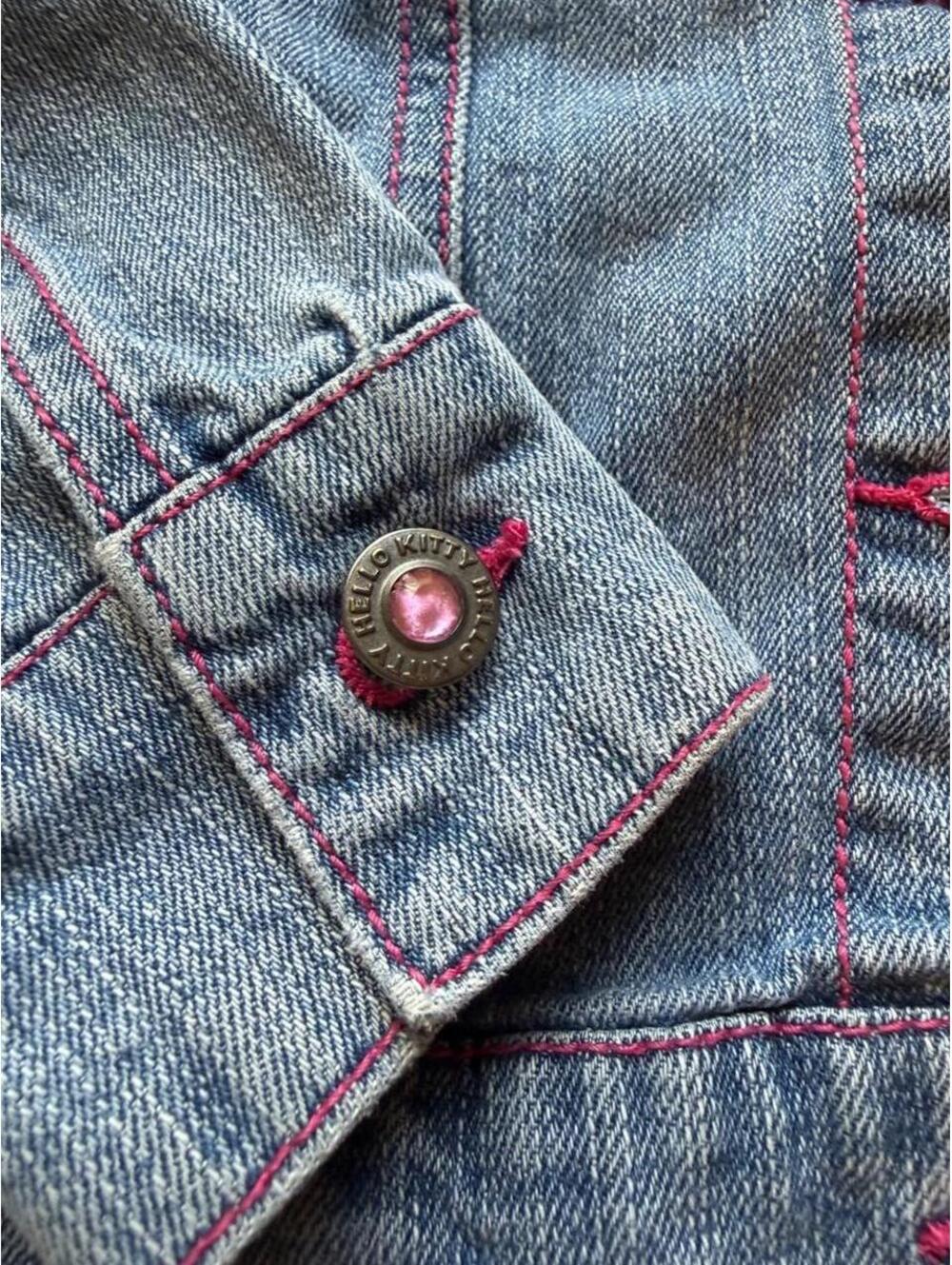 Y2K Hello Kitty Rhinestone Denim Jacket - Picture 6 of 7